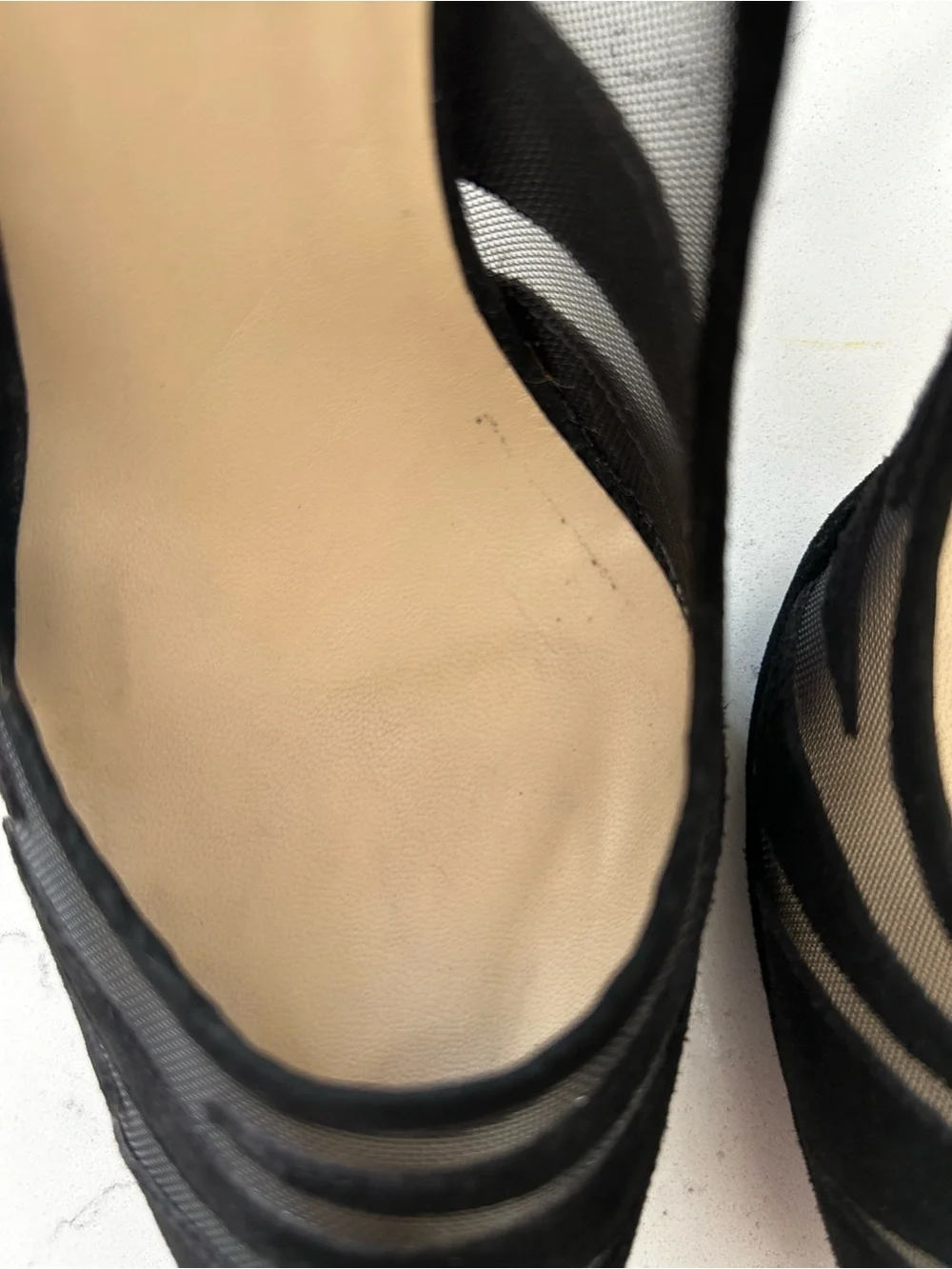 Jimmy Choo mesh suede heel size 7.5 black